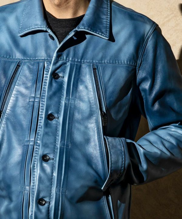 C DIEM(カルペディエム)レザーグラデーションネオリベットジャケット2