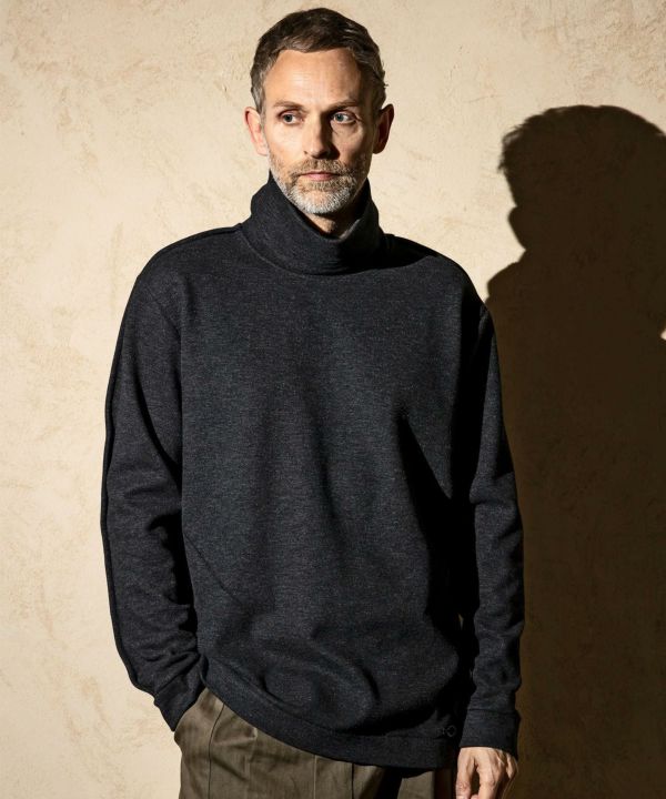 C DIEM(カルペディエム)レザーパイピングモックネックシャツ | SHIFFON