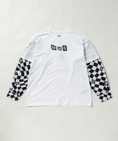MM6 Maison Margiela(エムエムシックス)Kids & Junior ブランドロゴレイヤード長袖Tシャツカットソー