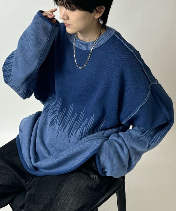 Confirm（コンファーム）2トーンディップ柄 ルーズシルエット プル