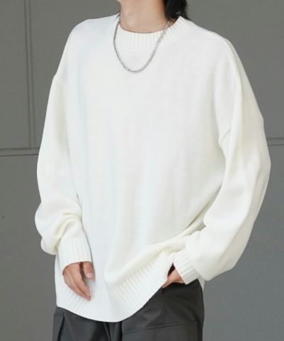 Confirm（コンファーム）ルーズシルエット クルーネック ナチュラルベーシックプルオーバーニット