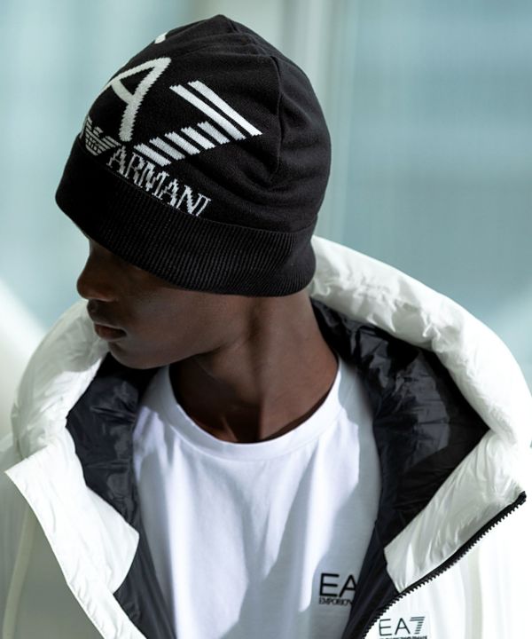 EMPORIO ARMANI EA7(イーエーセブン)ロゴビーニー/ニット帽/ニット