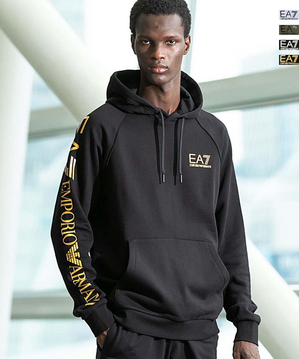 EMPORIO ARMANI EA7(イーエーセブン)スウェットパーカー/フーディー/ロゴ/TRAIN LOGO SERIES MHOODIE RN  EXT LOGO BR | SHIFFON公式通販サイト｜SHIFFON ONLINE STORE