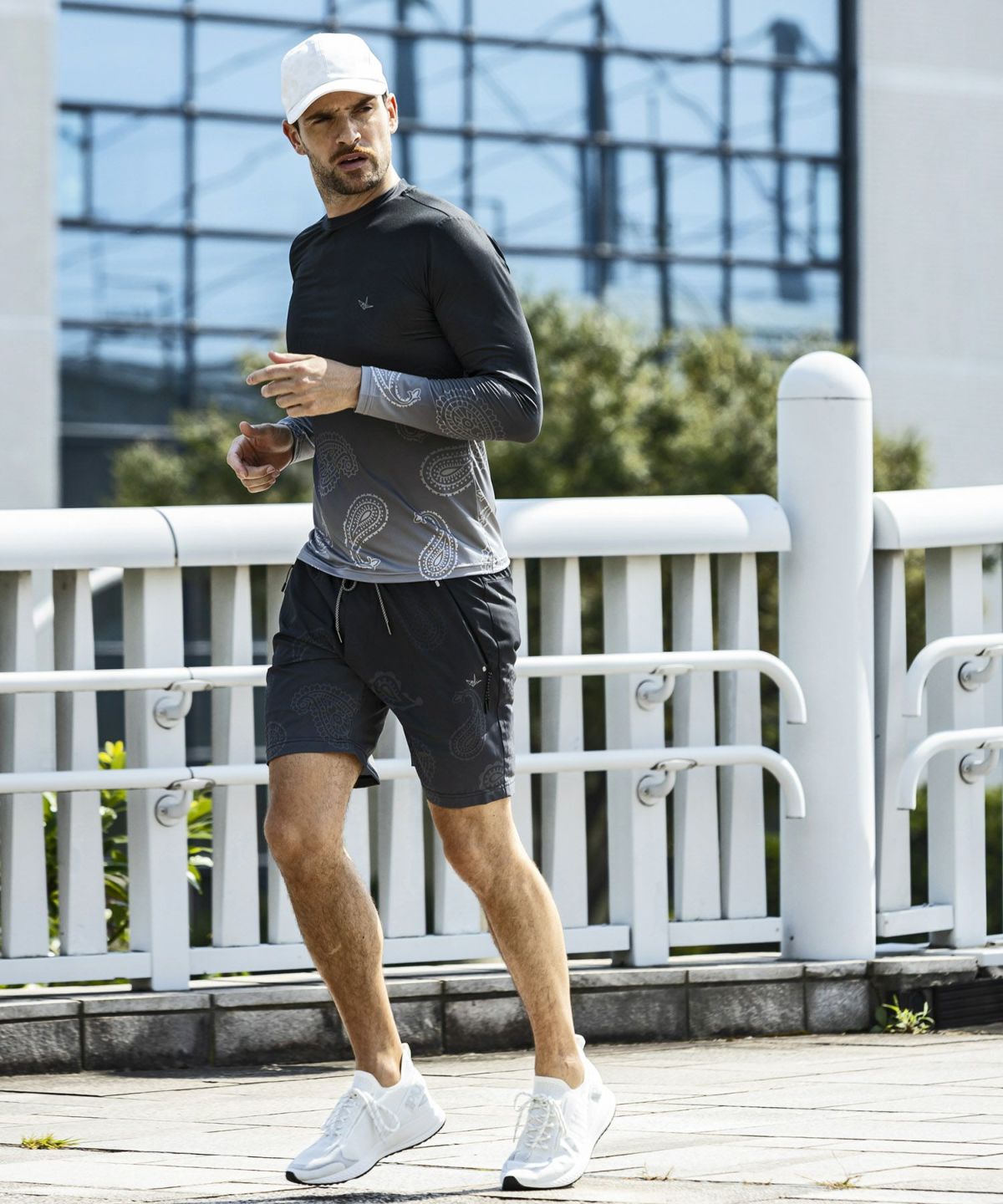 1PIU1UGUALE3 ゴルフ用 モックネック 半袖シャツ グラデーション 1PIU1UGUALE3 RELAX(ウノピゥウノウグァーレトレ リラックス