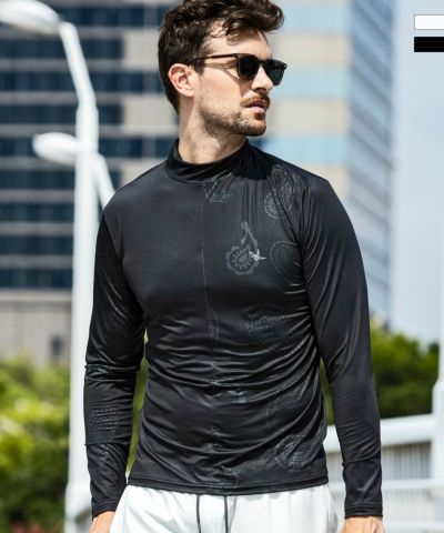1PIU1UGUALE3 RELAX(ウノピゥウノウグァーレトレ リラックス)クレイジーカモランニングモックネックTシャツ