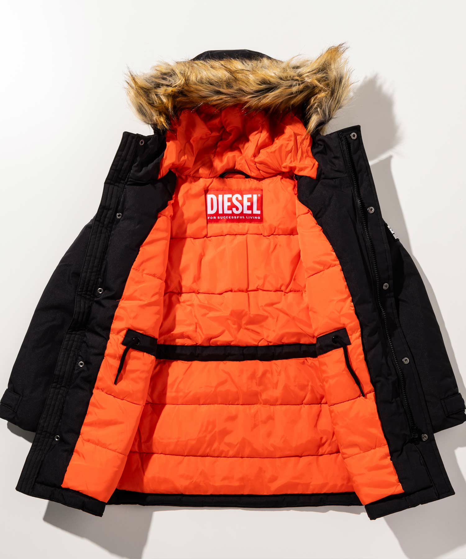 DIESEL 赤 中綿コート 120 ファー付き（DIESEL([イリョウ/フクショク 