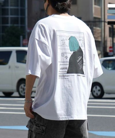 ILL’S(イルズ)24SS 新柄追加 イラストバックプリント / ワンポイント刺繍 ビッグシルエット半袖Tシャツ カットソー ユニセックス