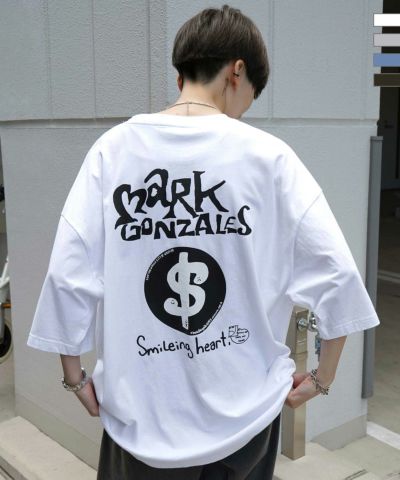 MARK GONZALES ARTWORK COLLECTION(マーク ゴンザレス)フロント / バックプリント ワンポイント刺繍 モチーフ ビッグシルエットTシャツ ユニセックス カットソー