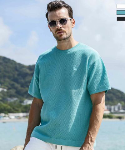 1PIU1UGUALE3 RELAX(ウノピゥウノウグァーレトレ リラックス)ベーシック半袖ニットTシャツ