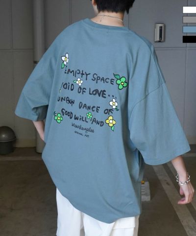 MARK GONZALES ARTWORK COLLECTION(マーク ゴンザレス)フロント バックプリント ワンポイント刺繍 モチーフ ビッグシルエットTシャツ ユニセックス カットソー