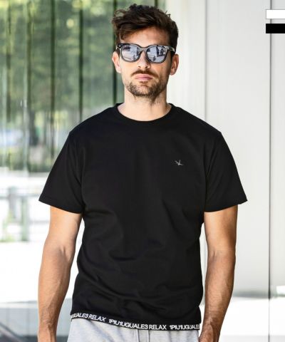 1PIU1UGUALE3 RELAX(ウノピゥウノウグァーレトレ リラックス)ヘムロゴ半袖Tシャツ
