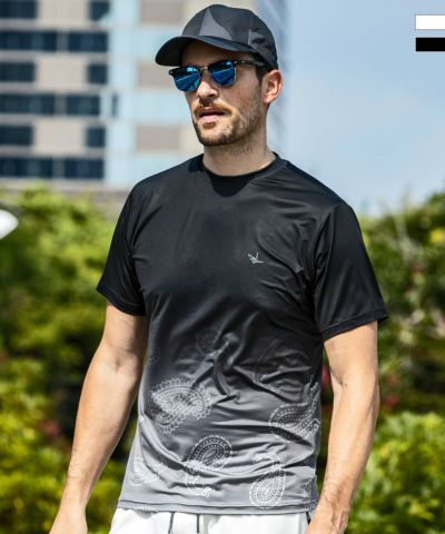 1PIU1UGUALE3 RELAX(ウノピゥウノウグァーレトレ リラックス)グラデーションランニング半袖Tシャツ