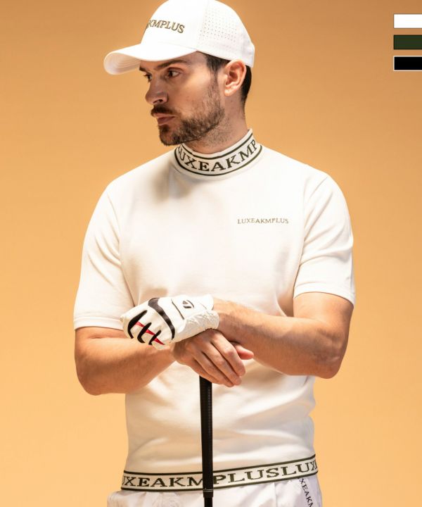 リュクスエイケイエムプラス(LUXEAKMPLUS)ゴルフウェア カラーロゴ