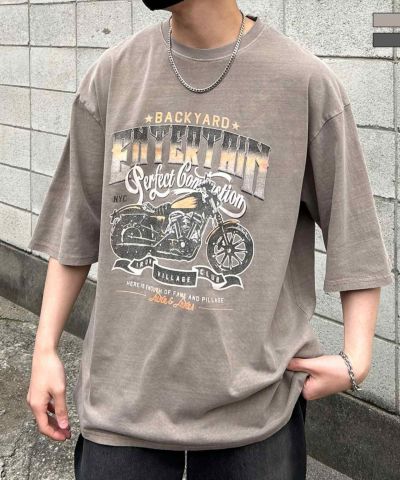 Confirm（コンファーム）ヴィンテージライク ピグメント加工 アメカジ風 レトロプリント アソートロックTシャツ カットソー ユニセックス