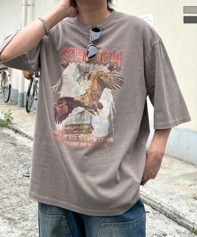 Confirm（コンファーム）ヴィンテージライク ピグメント加工 アメカジ風 レトロプリント アソートロックTシャツ カットソー ユニセックス