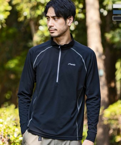 phenix OUTDOOR(フェニックスアウトドア)HALF ZIP LONG SLEEVE T-SHIRTS ハーフジップ長袖Tシャツ(速乾/ストレッチ/快適/抗菌/防臭)