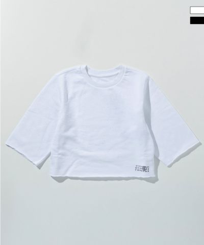MM6 Maison Margiela(エムエムシックス)Kids & Junior ワンポイントブランドロゴ五分丈Tシャツカットソー