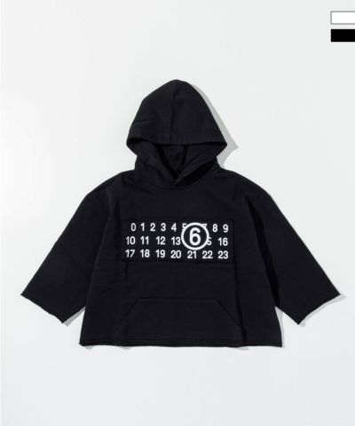 MM6 Maison Margiela(エムエムシックス)Kids & Junior ブランドロゴフーディーパーカープルオーバー