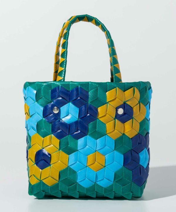 【MARNI】フローラル ロゴ刺繍 トートバッグ MARNI - MARNI KIDS ロゴ フラワー 刺繍 バイカラー バッグの