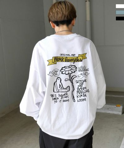 MARK GONZALES ARTWORK COLLECTION(マーク ゴンザレス)ワンポイント刺繍 / バックプリント / 袖プリント ビッグシルエットロンT