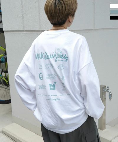 MARK GONZALES ARTWORK COLLECTION(マーク ゴンザレス)ワンポイント刺繍 / バックプリント / 袖プリント ビッグシルエットロンT