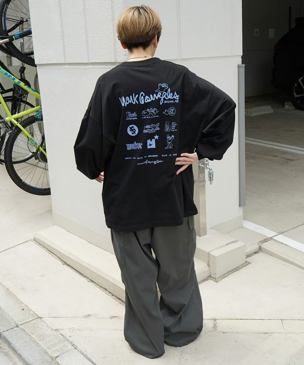 Mark Gonzales(マーク ゴンザレス)ワンポイント刺繍 / バックプリント