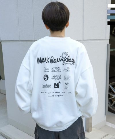 MARK GONZALES ARTWORK COLLECTION(マーク ゴンザレス)ビッグシルエット イラストバックプリント プルオーバースウェット