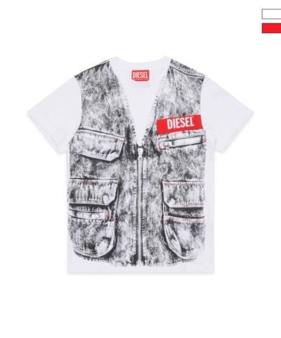 DIESEL(ディーゼル)Kids & Junior ブランドロゴベスト風半袖Tシャツカットソー