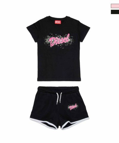 DIESEL(ディーゼル)Kids & Junior ブランドロゴ半袖Tシャツショートパンツセットアップ