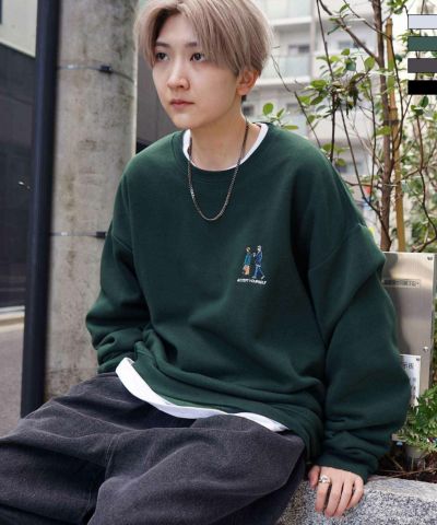 ILL'S（イルズ）ワンポイント刺繍ロゴ おじ デイリーウォーキング 8ボール ダイス ビッグシルエット プルオーバースウェット カットソー ユニセックス