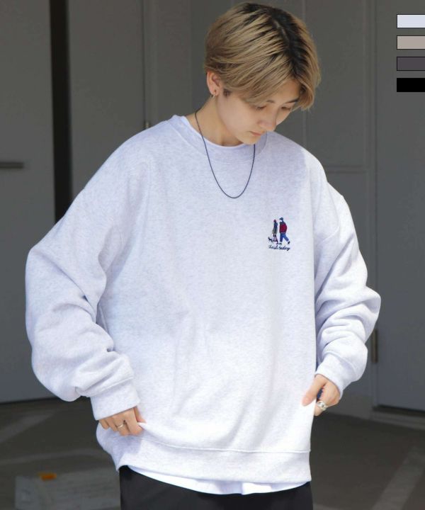 セール】カラーロゴ刺繍スウェット / color logo embroidery
