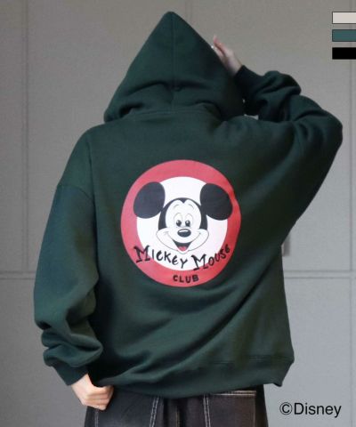 ILL'S（イルズ）Disney ディズニー ワンポイント刺繍 バックプリント ビッグシルエットプルオーバーフーディー パーカー ユニセックス