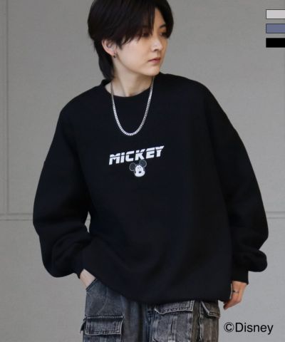 ILL'S（イルズ）ディズニーシリーズ ワンポイント刺繍 バックプリント ビッグシルエットプルオーバー クルースウェット ユニセックス