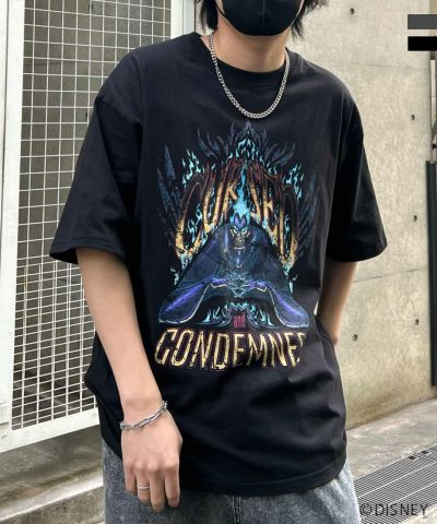 ILL'S（イルズ）Disney ディズニー Villains ヴィランズ ヴィンテージライク ピグメント加工 ビッグシルエット 半袖プリントTシャツ カットソー ユニセックス