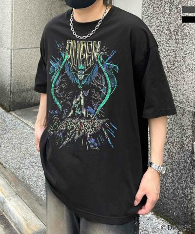 ILL'S（イルズ）Disney ディズニー Villains ヴィランズ ヴィンテージライク ピグメント加工 ビッグシルエット 半袖プリントTシャツ カットソー ユニセックス