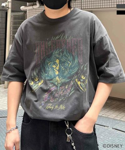 ILL'S（イルズ）Disney ディズニー Villains ヴィランズ ヴィンテージライク ピグメント加工 ビッグシルエット 半袖プリントTシャツ カットソー ユニセックス