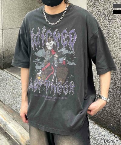 ILL'S（イルズ）Disney ディズニー Villains ヴィランズ ヴィンテージライク ピグメント加工 ビッグシルエット 半袖プリントTシャツ カットソー ユニセックス