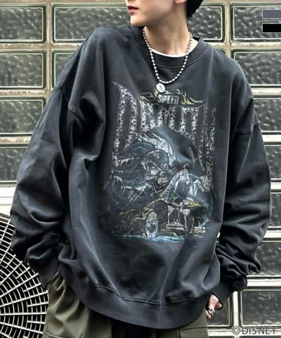 ILL'S（イルズ）Disney ディズニー VILLAINS ヴィランズ ビッグシルエット ヴィンテージライク ピグメント加工 レトロプリントスウェットプルオーバー ユニセックス