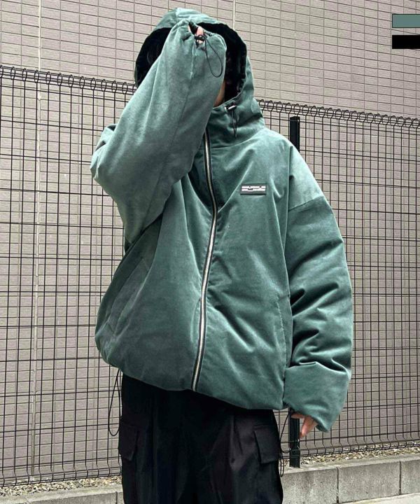 X-LARGE ボリュームダウンジャケット ワンポイントロゴ ブラック L