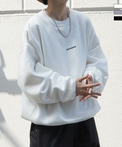 Confirm（コンファーム）ワンポイントロゴ / フォトプリント / Shadowガールプリント ビッグシルエット 裏起毛プルオーバースウェット ユニセックス