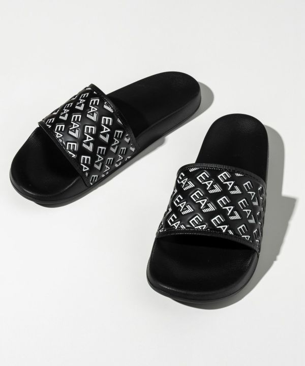 EMPORIO ARMANI ロゴ サンダル ブラック EMPORIO ARMANI サンダル 「エンポリオ アルマーニ」サンダル