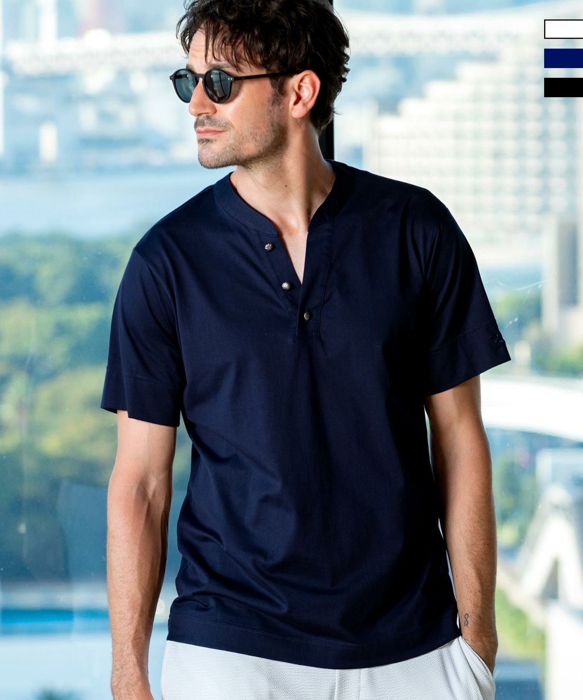 【1PIU1UGUALE3】レディース 半袖シャツ モックネック 新品未使用 000000016476-07-xl.jpg?t=