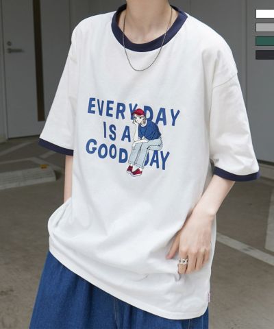 ILL'S（イルズ）【RED CAP GIRL】リンガー ビッグシルエット 半袖Tシャツ