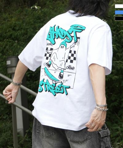 ILL’S(イルズ)ゴースト 発泡バックプリント ビッグシルエット半袖Tシャツ