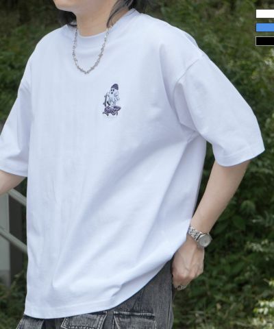 ILL’S(イルズ)ゴーストワンポイント刺繍 ボックスシルエット 半袖Tシャツ