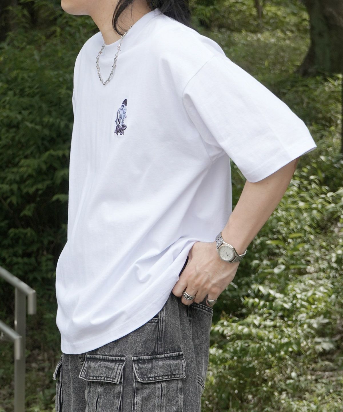 ILL'S(イルズ)ゴーストワンポイント刺繍 ボックスシルエット