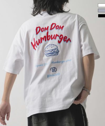 ILL’S(イルズ)【DOMDOM / ドムドムハンバーガー】 ビッグシルエット バックプリント半袖Tシャツ