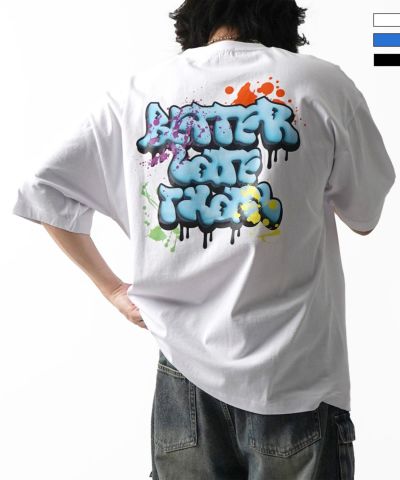 ILL’S(イルズ)ボックスシルエット スプラッシュ タギング ストリートグラフィック 半袖Tシャツ