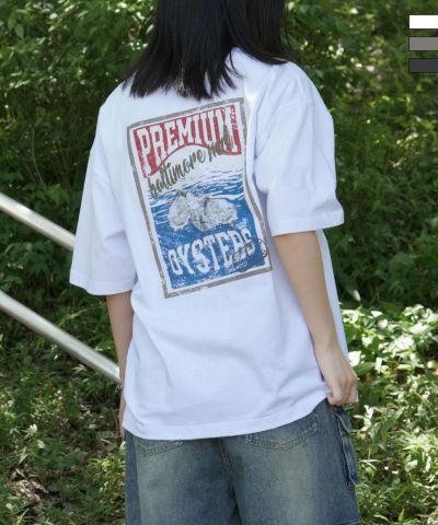 ILL’S(イルズ)ビッグシルエット 缶詰風イラストプリント 半袖Tシャツ