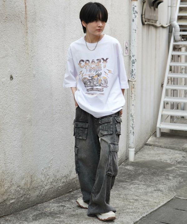 ILL'S(イルズ)バイク ヴィンテージライク ピグメント加工 アメカジ風